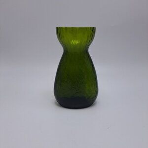 60s-70s Holmegaard Kastrup Hyacinth Forcing Bulb Vase Avocado Green Textured